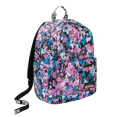 Imagen de Seven Mochila, ISCHOOLPACK FLUFFY ROSE Bolsa para libros, chicos&amp;chicas gran capacidad, la escuela, el deporte, tiempo libre, funda portátil, con batería, puerto USB, Gris