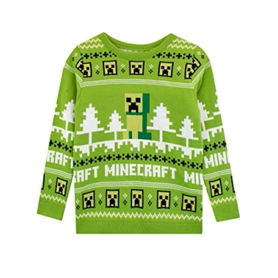 Imagen de Minecraft Jersey de Navidad para niños Verde 9 10 años