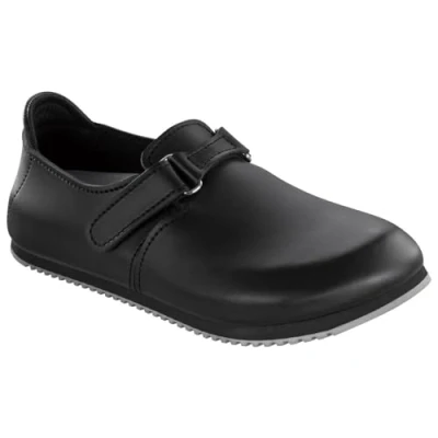 Imagen de BIRKENSTOCK 583186 38 LINZ Zapatos de piel Natural para caminar (plantilla estrecha, talla 38), color Negro, EU