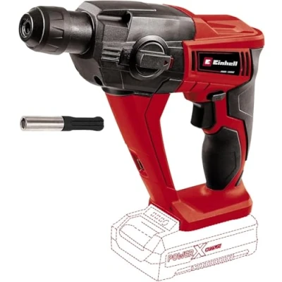 Imagen de Einhell Martillo de impacto inalámbrico a batería, TE HD 18 Li Solo Power X Change, 1.2 J, mecanismo neumático, portabrocas SDS plus, luz LED, suministrado sin batería ni cargador