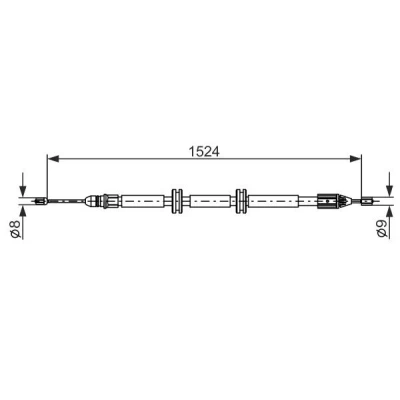 Imagen de BOSCH 1 987 482 888 Cable de Freno Mano 1524, 1238 RENAULT: Kangoo I, I Express