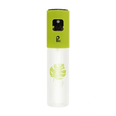 Imagen de PLIC Frasco de nebulizador 100 ml Pulverizador recargable ● Vaporización suave, gotas finas Formato avión Multiusos Transparente y Verde