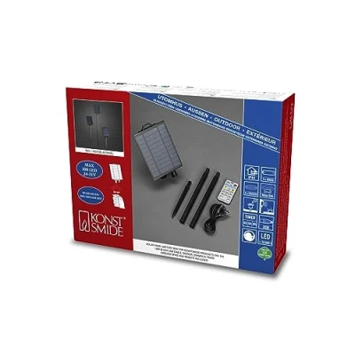 Imagen de Konstsmide Caja Solar con Sensor de luz, Temporizador, regulador y multifunción, Exterior, 2 baterías Litio / 1 CR2025 (Incluido), Negro