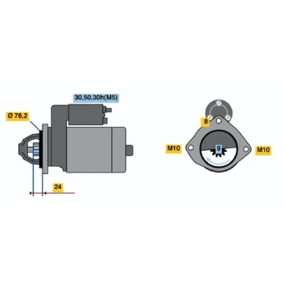 Imagen de BOSCH 0 986 019 980 Motor de arranque 12 2 9 BMW: 5 Berlina, 3 7, OPEL: Omega B Berlina