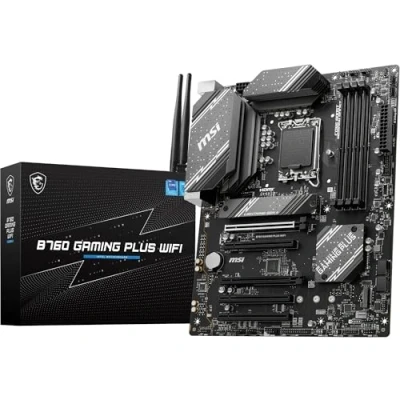 Imagen de Msi B760 Gaming Plus Wi Fi 6E Placa Base ATX, LGA 1700, 12a y 13a Generación de Core, Memoria DDR5, Ranuras PCIe 4.0 x16 Dobles, Incluye un Módulo Intel con Bluetooth 5.3 LAN a 2.5 Gbps