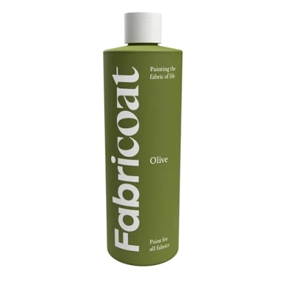 Imagen de Pintura para telas Fabricoat Restaura o cambia el color de cualquier tela Pinta directamente sobre la Transforma cosa Sofás, pantallas lámparas (500 ml, oliva)