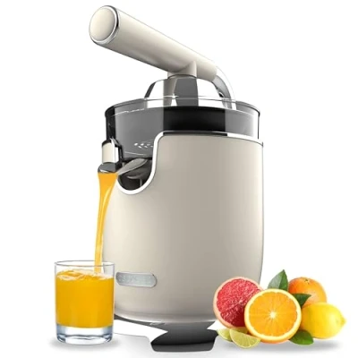 Imagen de Cecotec Exprimidor Eléctrico de Brazo Naranjas y Cítricos Xqueeze RetroJuice 1000. 1000W, Filtro Acero Inox, 2 Conos Desmontables Diferente Tamaño, Palanca Sistema Antigoteo