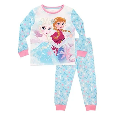 Imagen de Disney Pijama Niña Pijamas Frozen Elsa e Anna Princesas Pijams para Ninos Azul 18 24 Meses
