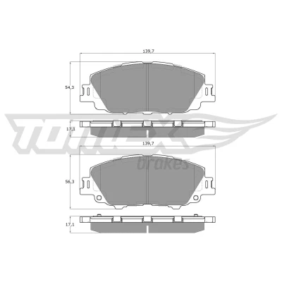 Imagen de TOMEX brakes TX 60 71 Juego de pastillas freno Eje delantero no preparado para indicador desgaste TOYOTA: Corolla XII Berlina