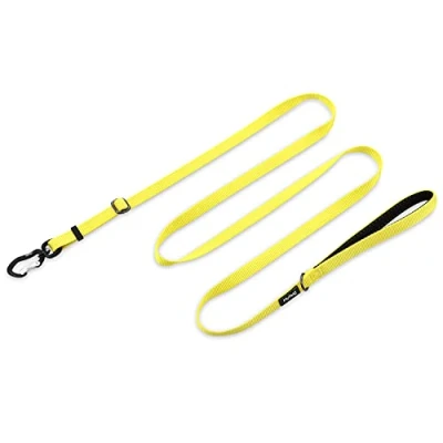 Imagen de Correa de Longitud Ajustable con Nylon Duradero y manija Forrada Neopreno súper Suave para Perros Uso Diario Caminar Entrenamiento Profesional (Ajustable Pequeño S, Amarillo Iluminado)
