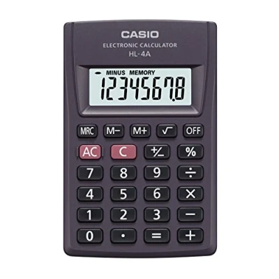 Imagen de Casio HL 4A Calculadora de Bolsillo Antracita Pantalla 8 dígitos