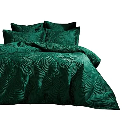 Imagen de Paoletti Palmeria nórdica y Funda de Almohada Conjunto, Esmeralda, Doble