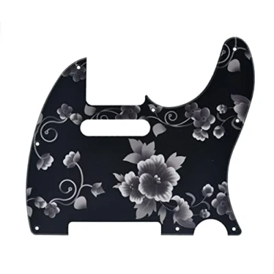 Imagen de KAISH 8 Agujero 3D Impreso Tele Estilo Guitarra Plástico Golpeador TL Pick Guard Scratch Plate para Tele/Telecaster Flor Patrón