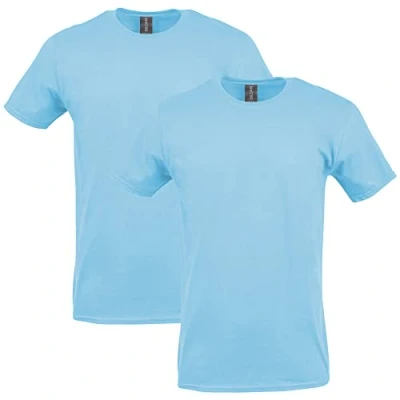 Imagen de Gildan Camiseta de algodón Softstyle, Estilo G64000, Paquete 2, Azul Claro, L (Pack 2) para Hombre