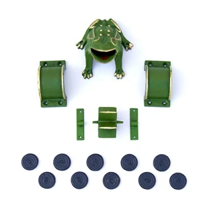 Imagen de Juego de la Rana &quot;Completo&quot; hierro fundido: 1 Rana, 2 Puentes, Molino, Sujeciones y 10 Fichas.