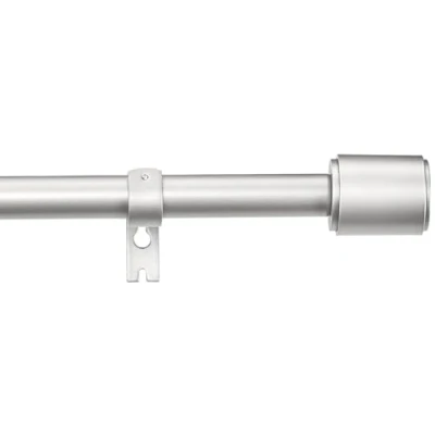 Imagen de Amazon Basics Barra para Cortinas con remates Tapas, 183 a 366 cm, Níquel