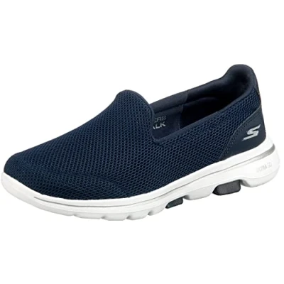 Imagen de Skechers Go Walk 5, Zapatillas sin Cordones Mujer, Navy Textile White, 38 EU