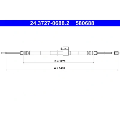 Imagen de ATE 24.3727 0688.2 Cable de Freno Mano 1490