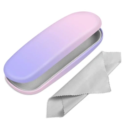 Imagen de Fintie Funda Gafas Rigida, Portátil Cuero y Sintético Estuche Rigido con Pañuelo Limpia para Mujeres Hombres