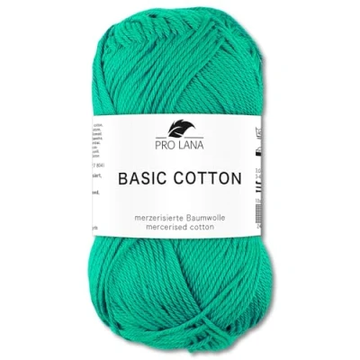 Imagen de Frida&#039;s Wollhaus Pro Lana Ovillo básico de algodón para tejer, 50 g, 64 colores (70 menta)