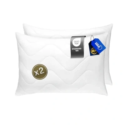 Imagen de FAM Home Juego de 2 Almohadas Cojines Microfibra Suave I Relleno Cojín para Soporte Óptimo El Cuello Y La Cabeza Cojin Se Puede Lavar Secar a Máquina (50 x 60 cm 2)
