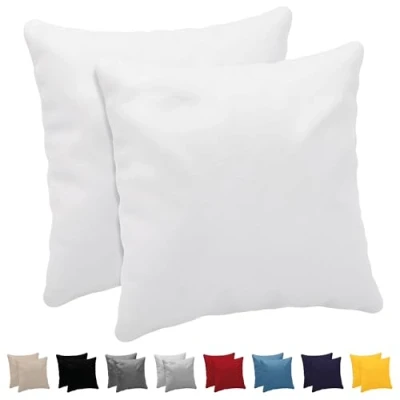 Imagen de Dreamzie Fundas de Almohada (Juego 2) Blanco para Las Almohadas 80 x cm 100% Algodon Jersey Funda Cojin Cama Protector