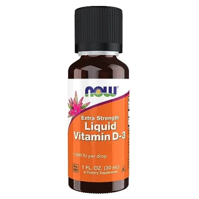 Imagen de Now Foods, Vitamina D3 Líquida, 1.000IU, 30ml, Gotas de D Lanolina, Probada en Laboratorio, Sin Soja, Gluten, No GMO