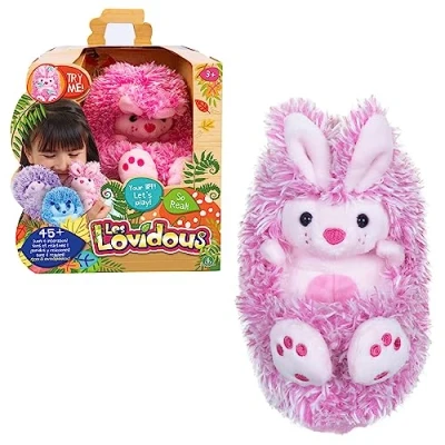 Imagen de LES LOVIDOUS, Peluche de 17 cm, Interactivo y electrónico, Conejo, Juguete para niños a Partir 3 años, GIOCHI PREZIOSI, CUR004