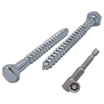 Imagen de 20 tornillos hexagonales de acero chapado en zinc DIN 571, M5 x 50 mm, entrenador, hexagonales, retraso, cabeza hexagonal (20, mm)