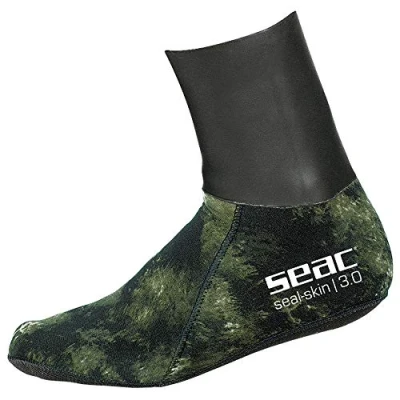 Imagen de SEAC Seal Skin Calcetines térmicos para Apnea y Pesca subacuática de Neopreno Camuflaje 3 mm, Unisex Adulto, Camo Verde, XL