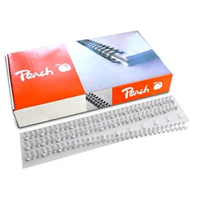 Imagen de Peach Wire Binding Combs, 10mm silver, 3:1&#039;&#039;, 34 loops A4, 100 pcs. PW095 01