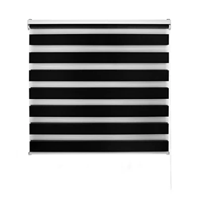 Imagen de Decorblind Estor Enrollable Doble Capa Noche y Día Instalación Pared o Techo, Medida Estor: 180x250 Ancho x Largo/Medida Tela 177x245 Color Negro, Ventana