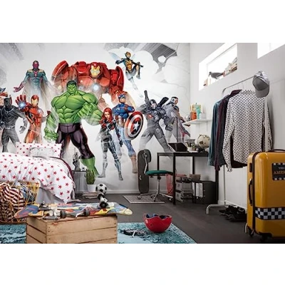 Imagen de Komar Marvel Avengers Unite 8 4032 Papel pintado fotográfico (368 x 254 cm (ancho alto), piezas, incluye pegamento, habitación de los niños