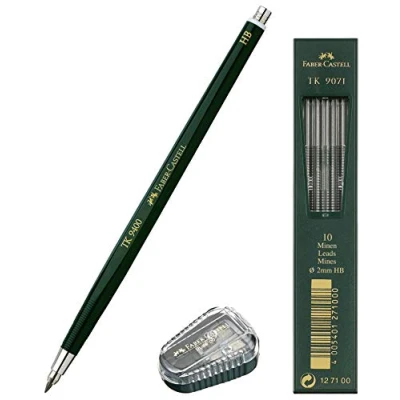 Imagen de Faber Castell Portaminas TK 9400, grosor de la mina: 2 mm, grado dureza: HB + minas repuesto y sacapuntas