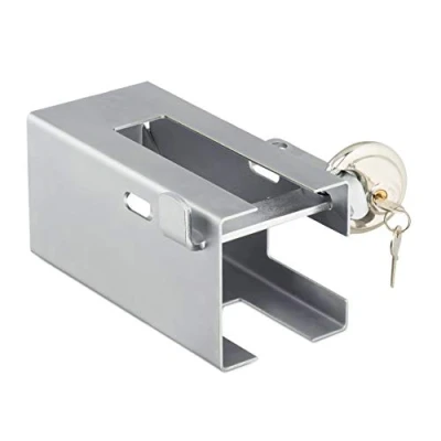 Imagen de Relaxdays Cierre Antirrobo para Remolque, Enganches Convencionales, Cerradura Redonda, Acero, con Llave, Plateado