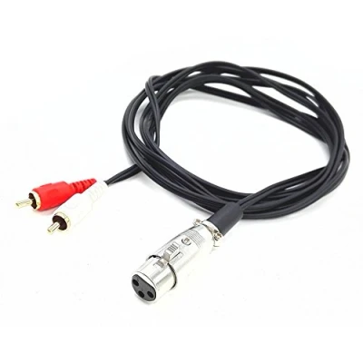 Imagen de zdyCGTime Cable de conexión Divisor en Y 10 pies/3 m XLR, 1 XLR Hembra a 2 RCA Macho estéreo Adaptador Enchufe