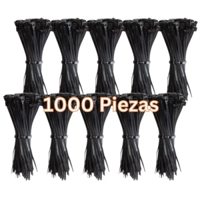 Imagen de Gocableties Bridas plastico negro para cables 1,000 Piezas 100 mm x 2,5 Tamaño pequeño Resistentes a los rayos