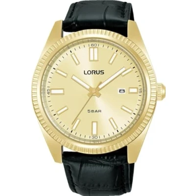Imagen de Lorus Reloj Analógico de Cuarzo para Hombre con Pulsera Acero Inoxidable, Negro/Oro