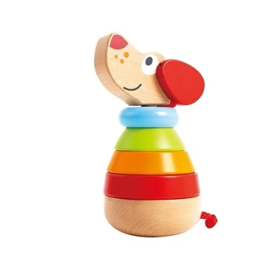 Imagen de Hape E0448 Pepe Barking Stacker Wooden Activity Toy, Multicolor, 9.6 x 18.39 cm
