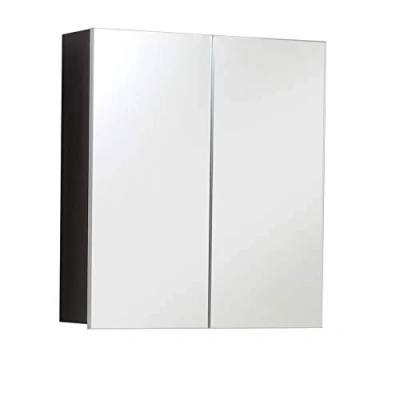 Imagen de trendteam smart living Line Bad:KO.Sardegna Rauchsilber Melamin,FR.Spiegelglas,Spiegelschrank Mueble, Blanco, 60 x 67 89 cm