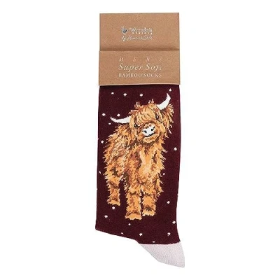 Imagen de Wrendale Designs Calcetines de Navidad para hombre Highland Cow, verde, M