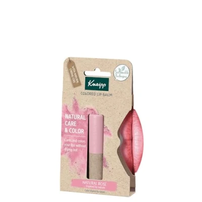 Imagen de Kneipp, Bálsamo Labial con Color, Protector y Reparador Labial, Hidratante de Labios Efecto Prolongado, Ingredientes Naturales, Pintalabios Color Rosa (Natural Rose)