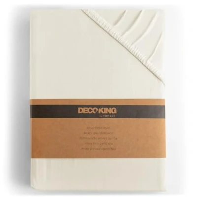 Imagen de DecoKing 100x200 120x200 cm 100% Algodón Peinado Sábana Bajera Ajustable Jersey Crudo Amber Collection