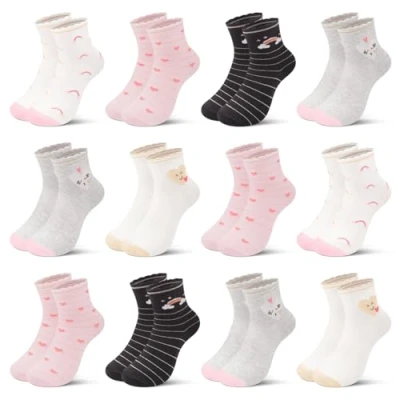 Imagen de L&amp;K II 10 pare de Calcetines algodón para niñas y niños Bonitos Deportivos Coloridos 2886 23 26