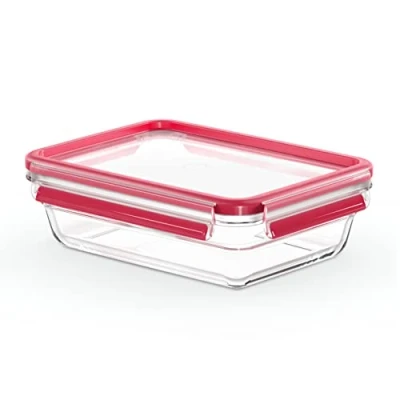 Imagen de Emsa Clip&amp;Close Hermético de Cristal rectangular polipropileno, higiénico, no retiene olores ni sabores 100% libre BPA, apto para congelador y microondas, lavavajillas