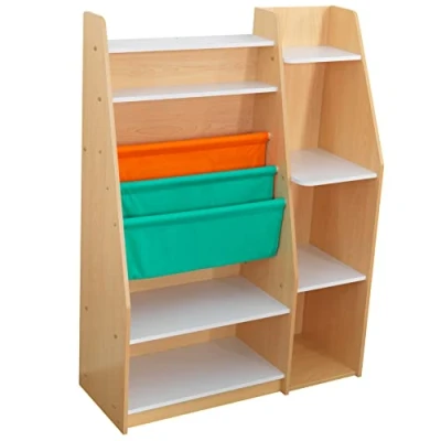 Imagen de KidKraft Estantería Infantil de Madera con Bolsillo Almacenamiento, Librería Infantil, Organizador Juguetes, Muebles para Salas Juego y Dormitorio niños (20309)