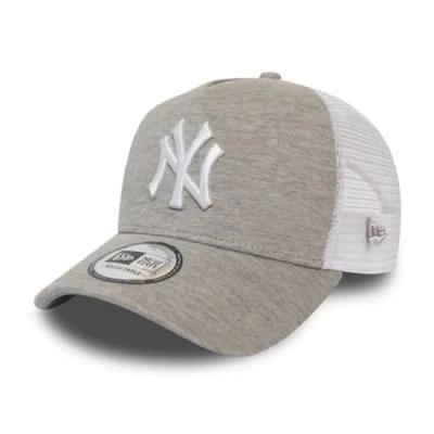 Imagen de New Era York Yankees MLB Jersey Essential Gris Claro Blanco A Frame Gorra de Camionero Ajustable