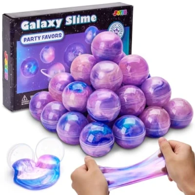 Imagen de JOYIN Slime para Niños, 24 Paquetes de Colores Rosa Galaxy Ball Kit Party Favors Elástico, No Pegajoso, Sin Desorden, Alivio del Estrés, y Seguro Niñas Niños