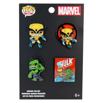 Imagen de Loungefly Pop! 4PKPN: Marvel Wolverine 50TH Anniversary Comic Action X Men Pins de Esmalte Broche Coleccionable para Mochilas Y Bolsos Idea Regalo Mercancia Oficial