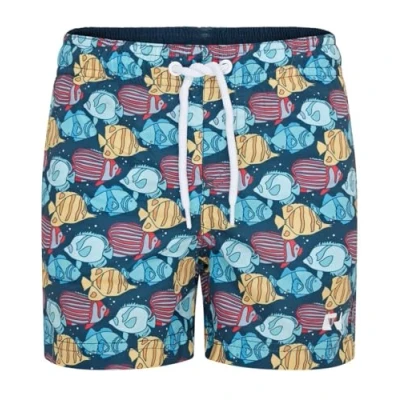 Imagen de RIPT Performance Niño Essentials Pantalones cortos de baño secado rápido con protección solar UV 50, Azul/Amarillo, 11 12 Años
